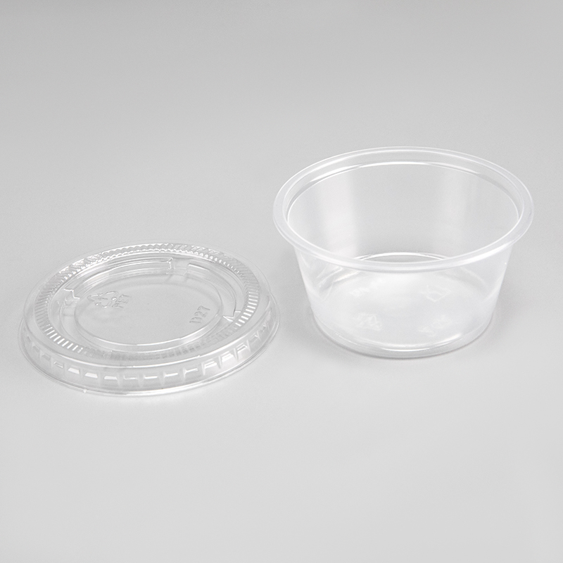 Tazza per salsa in plastica PP trasparente o nera da 2,0 once